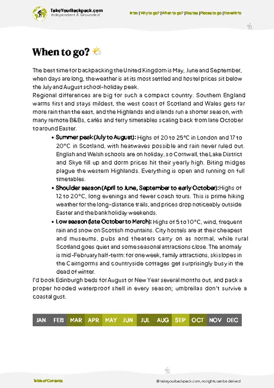 example page 3 from our offline Travel Guide for United Kingdom